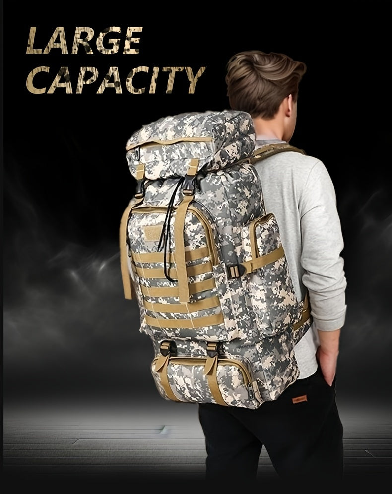 Tactical Backpack & Chest Pack 2-Piece Set - 80L 3-Day Assault Pack for Men, Polyester Molle Military Backpack for Hiking, Camping, Hunting, Travel & Outdoor Sports