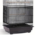 Bird Cage Cover Polyester Mesh Dust-Proof Light-Penetrating with Elastic Rope Fastener for Parrots Budgies Cockatiels Small to Large Cages Black White 31.5in Height