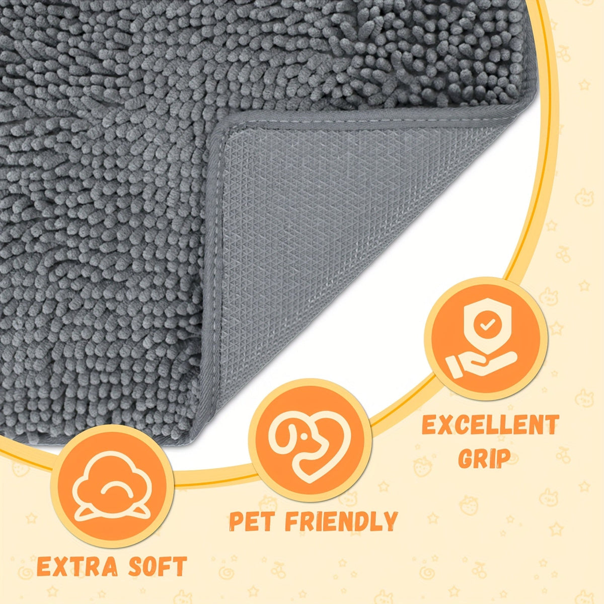 Dog Door Mat for Muddy Paws 2-Pack – Absorbent Non-Slip Washable Microfiber Mud Mat, Quick Dry Entry Indoor Floor Mat for Dogs, Machine Washable, Available in 24x17 & 32x20 inch, 3 Colors