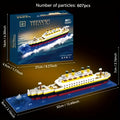Titanic Ship Building Blocks 607 Pieces - Assembly Model Ship Construction Toy Set for Kids Boys and Girls, STEM Brick Puzzle Kit, Home Decoration Display Model, Christmas Birthday Gift