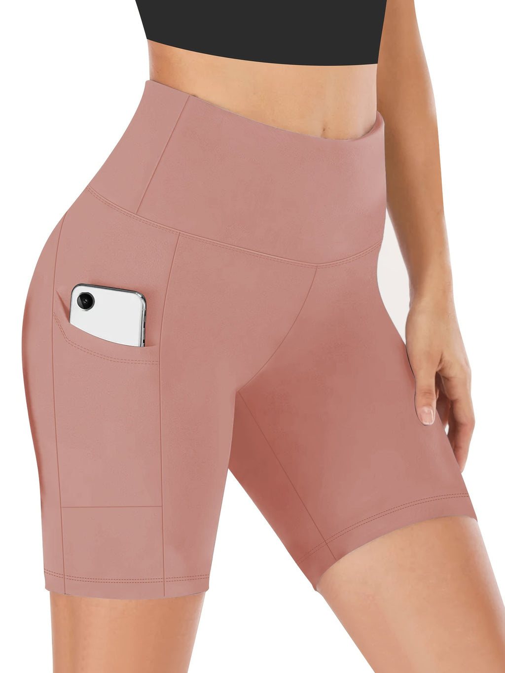 High-Waisted Yoga Shorts for Women, Sweat-Absorbing High-Elasticity Cycling Shorts with Tummy Control, Stretchy Training Running Sports Shorts for Gym Fitness Casual Wear