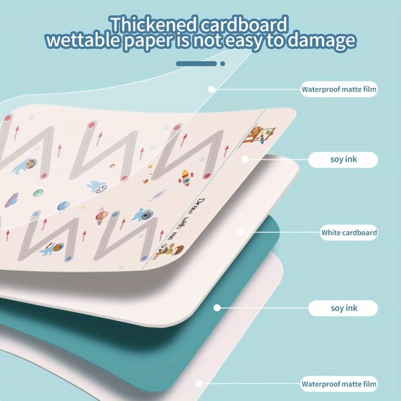 Magic Practice Copybook for Kids 128 Pages Reusable Pen Control Training Number and Letter Writing Tracing Workbook Handwriting Practice Book Kindergarten Preschool Ages 3 to 8