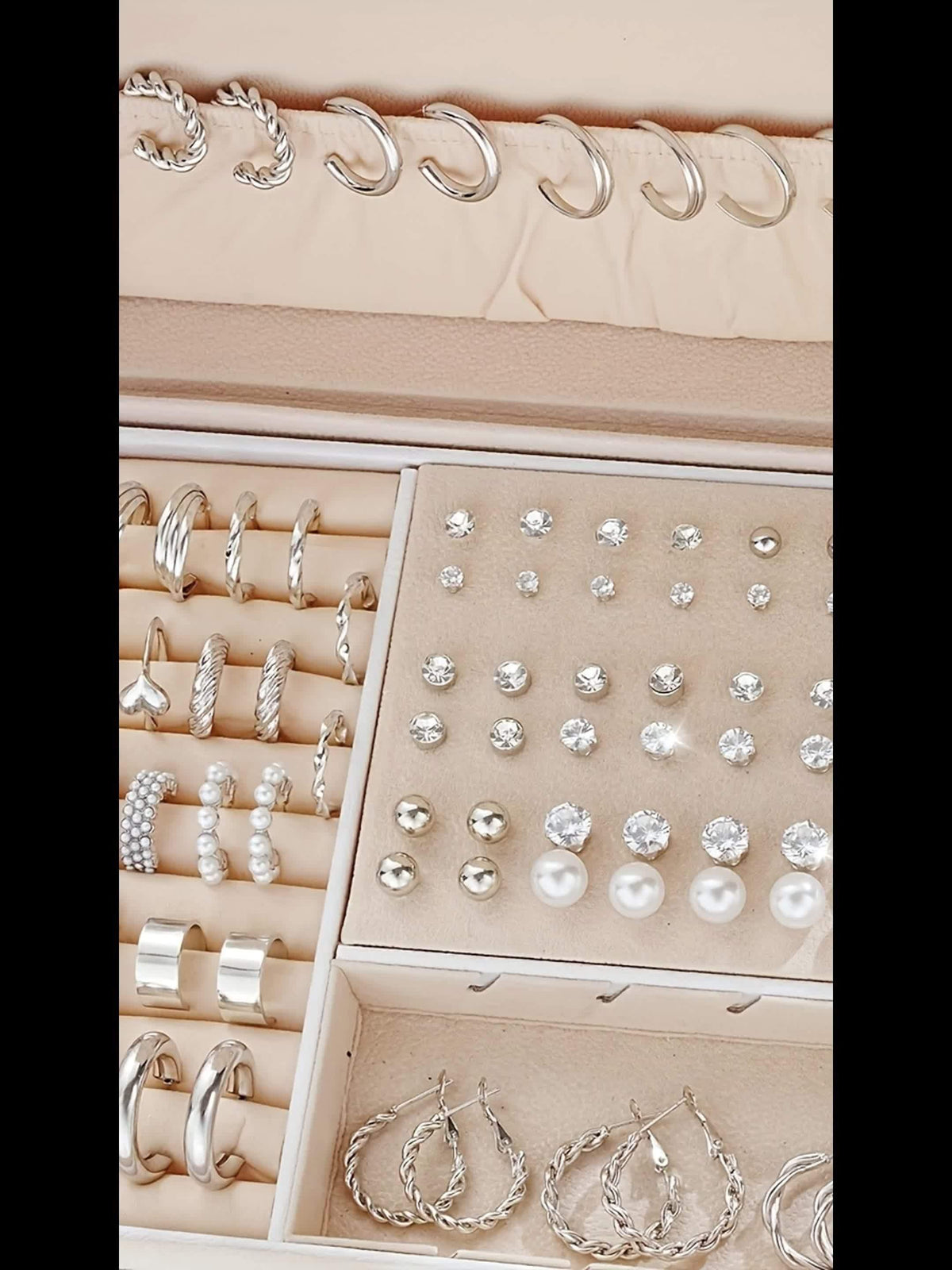 102-Piece Women's Earring Set – Geometric Rhinestone & Twisted Love Loop Styles, Hypoallergenic Stainless Steel Posts, Light Luxury Gift for Daily Wear, Parties & Vacation