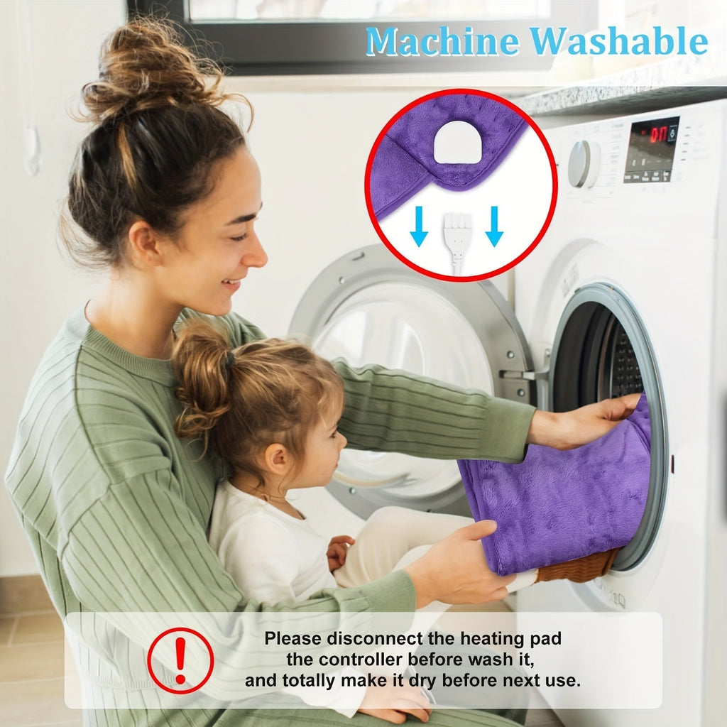 Electric Heating Belt for Back Pain Relief 12x24 Inch – 6 Heat Levels 104-149°F, 6-Hour Auto Shutoff, 4 Timers, Adjustable 24-45 Inch Waist, Washable Heated Waist Pad for Men and Women