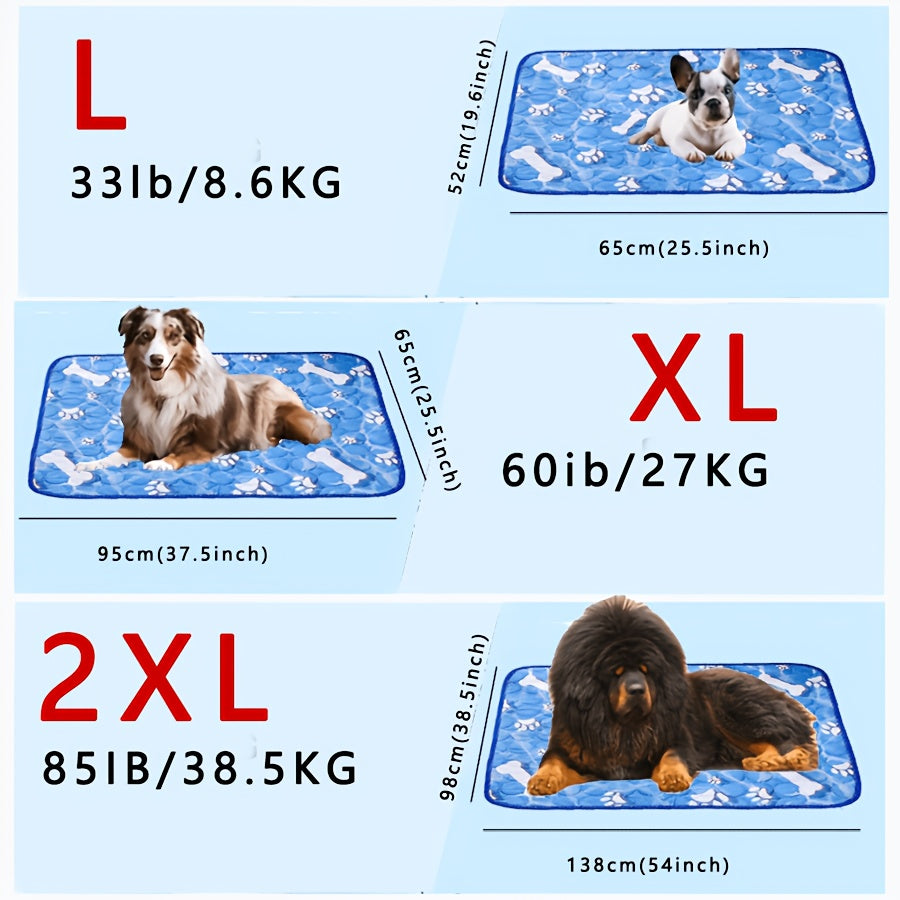 Pet Cooling Mat for Dogs & Cats - Instant Cool Ultra-Soft Sweat-Absorbent Surface, Self-Cooling Pad for All-Day Summer Comfort, 5 Sizes for Small Medium Large Pets, Durable Portable All-Season Use