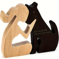 Handcrafted Wooden Dog Memorial Statue - Nordic Style Engraved Puppy Sculpture, Natural Wood Desktop Decor for Dog Lovers & Pet Memorials, Unique Dog Owner Gift for Thanksgiving, Christmas & Easter